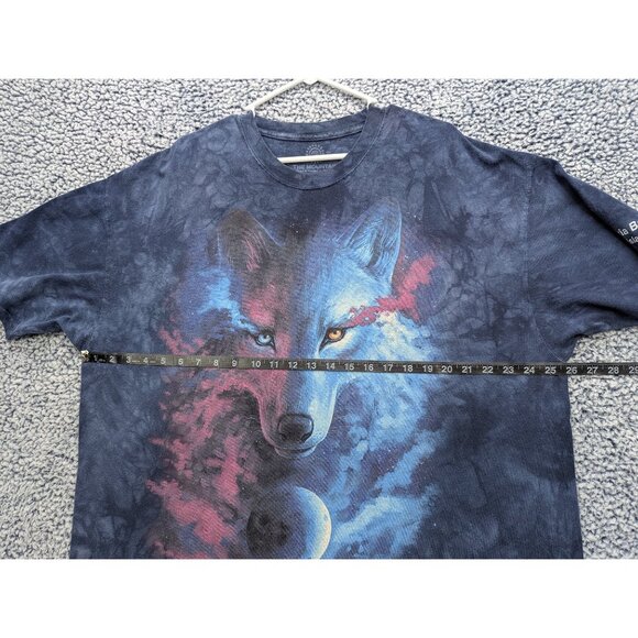 The Mountain Shirt Mens 2XL Wolf Moon Space Short Sleeve Colorful Tie Dye Blue - Picture 10 of 12